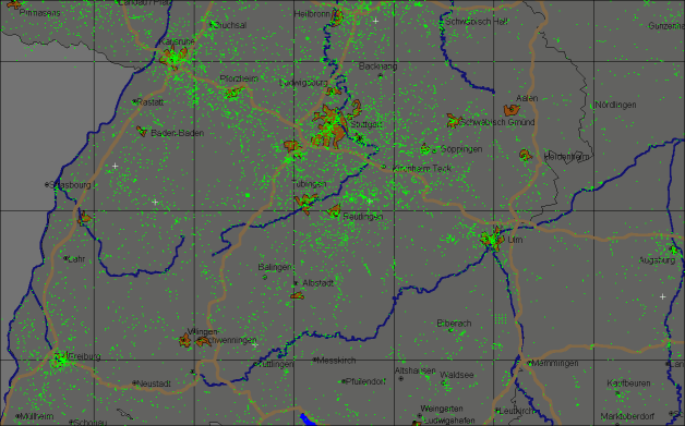 Cachekarte Region Stuttgart von http://www.geocaching.de/