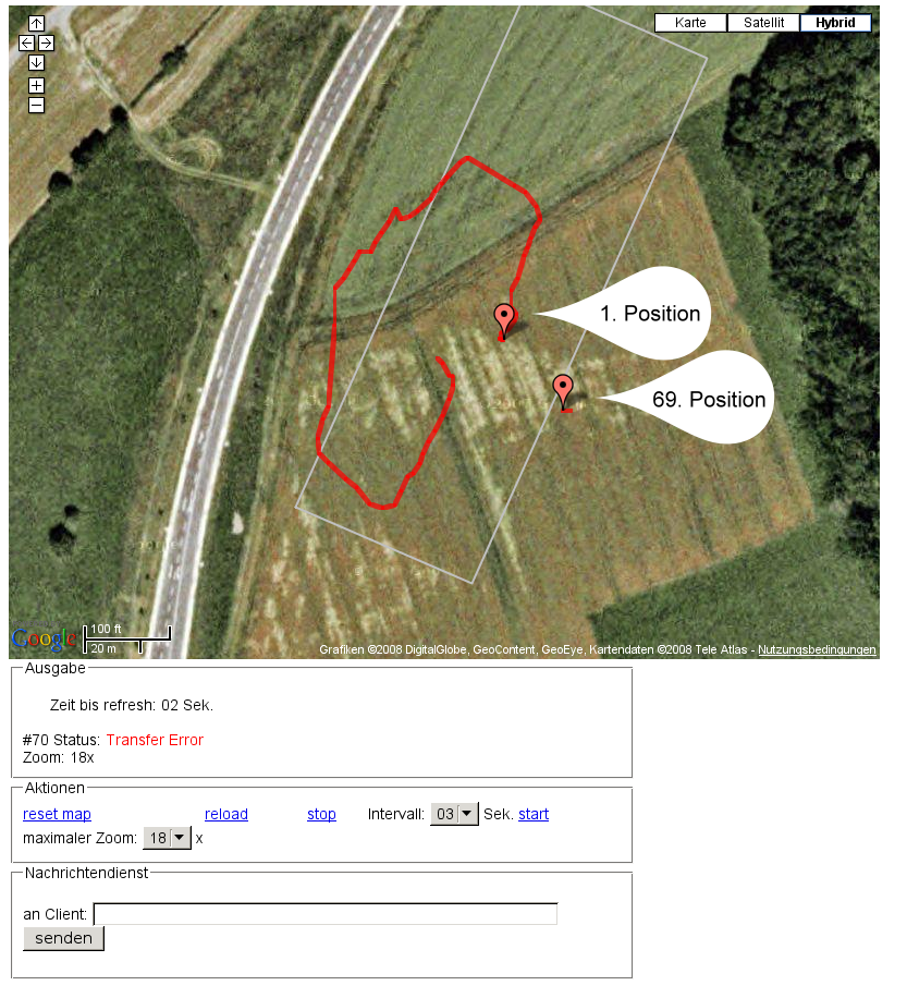 Kontrollzentrum nach dem Test 2